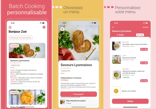 Captures d'écran de l'application iOS Batchii