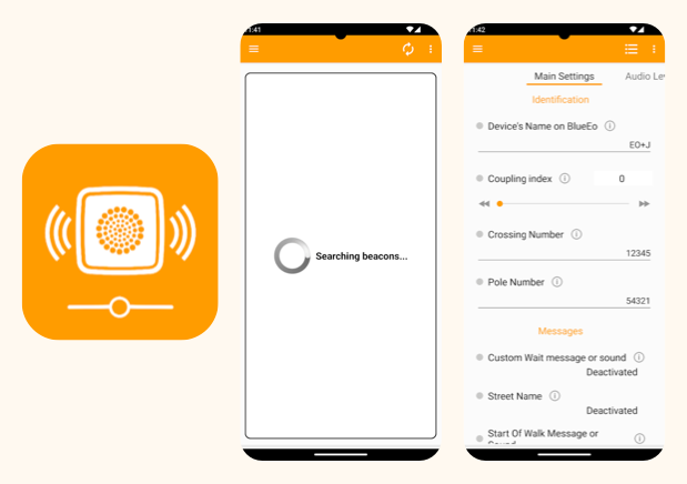 Captures d'écran de l'application Android BlueEO (tm)