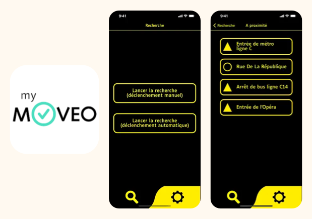 Captures d'écran de l'application iOS MyMovEO (tm)